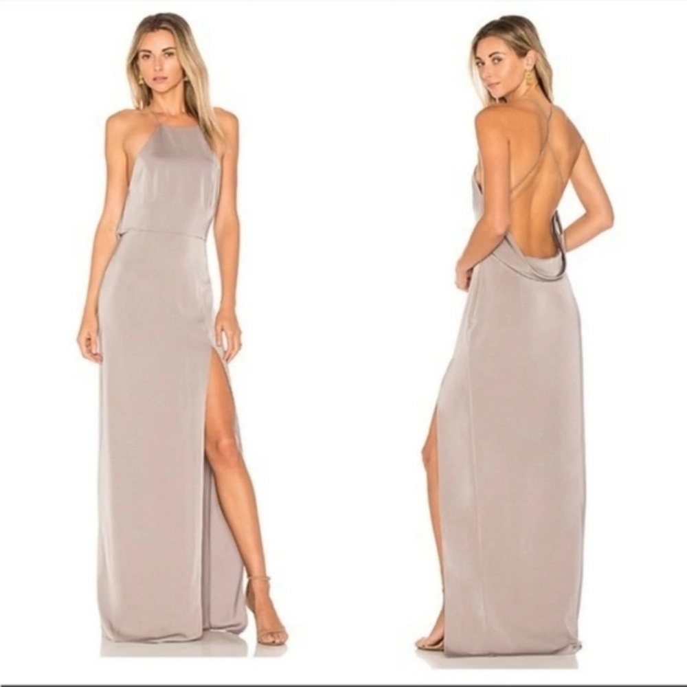 For Love and Lemons satin halter neck dress